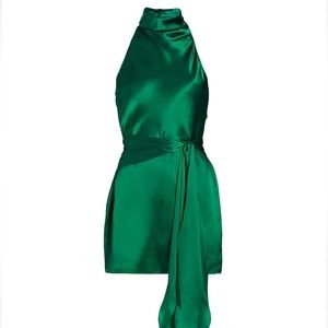 amanda uprichard sandrine silk halter dress